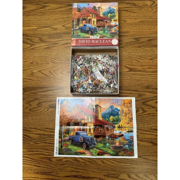 Ceaco David Maclean The Getaway lakeside cabin & truck 750 piece jigsaw puzzle‎ - Picture 7 of 9